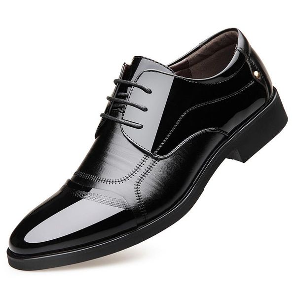 

dress shoes height increasing 6cm men split leather oxford brown black man wedding business formal shoe