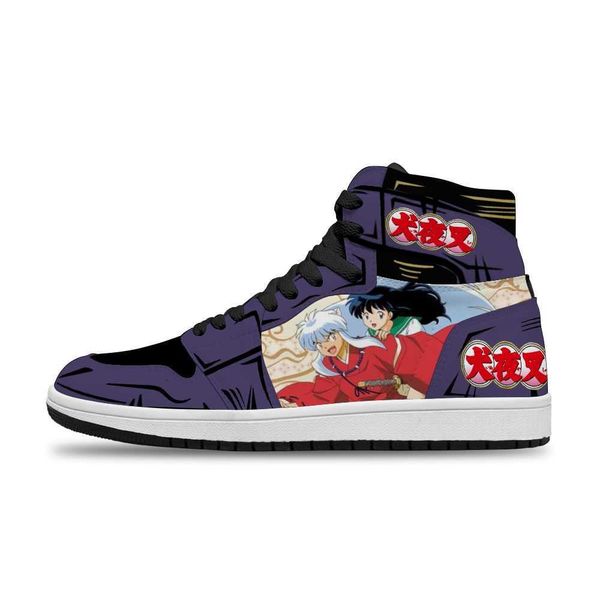 

japanese anime cartoon inuyasha diy printed sports non-slip casual shoes for man fashion shoem84y