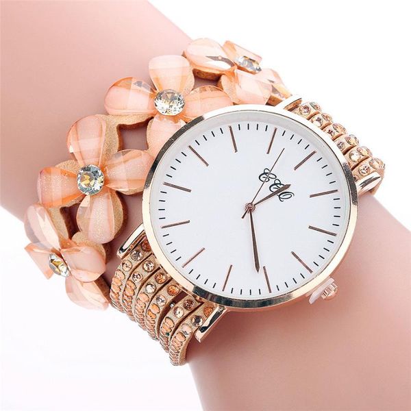 

wristwatches drop women crystal diamond flower leather bracelet watch luxury quartz rhinestone wrist watches relogio feminino, Slivery;brown