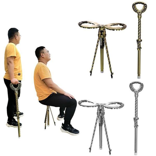 

camp furniture portable aluminum alloy cane stool folding