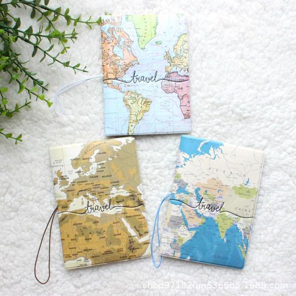 

card holders 2021 fashion travel accessories multicolour pu leather id address holder pattern passport cover for men women portabl, Brown;gray