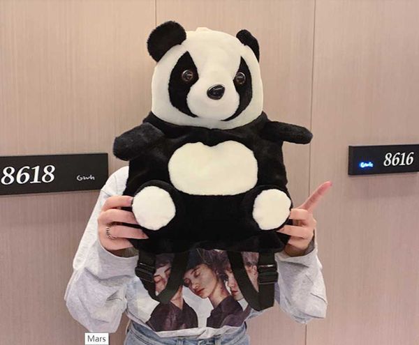 

backpack panda backpacks stuffed animal shoulder bag girls boys plush cartoon schoolbags
