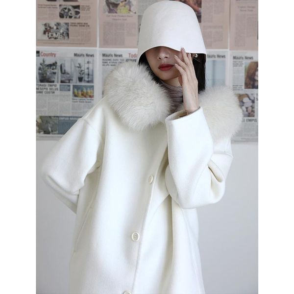 

women's wool & blends hasten dream dt edition single-breasted collars double coat female 2021 cashmere qiu dong, Black