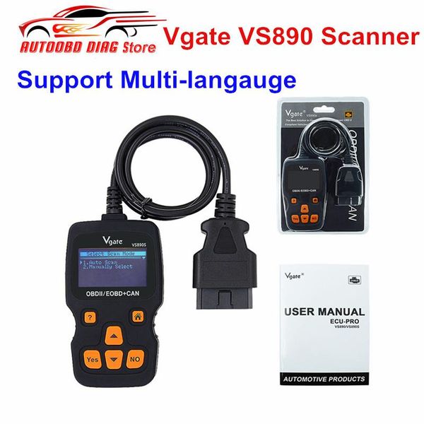 

code readers & scan tools maxiscan vs890 universal auto diagnostic scanner vgate obd2 can-bus fault vs890s car reader vs 890 multi-languages