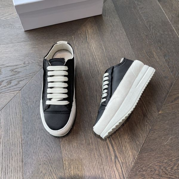 

style silk casual shoes women thick soled 5cm sneakers covered cow suede with full layering design summer outdoor shoes 35-39 comfortable, Black