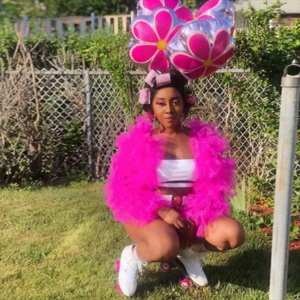 

women's blouses & shirts 2021 fuchsia high fashion 2 tiered ruffles tulle puffy long sleeves women summer custom made any color free, White