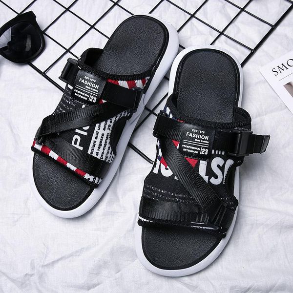 

slippers men's slides soft light men home outdoor beach summer eva rubble slide slipper fashion indoor shoes, Black