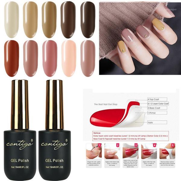 

nude gel polish 15ml semipermanent natural varnish hybrid for nails soak off uv led painting nail art gellac latest1, Red;pink
