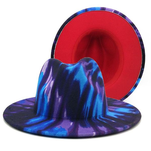 

wide brim hats classic autumn winter women's cap double-sided color for men fedoras fashion 2021 felt european american couples jazz ha, Blue;gray