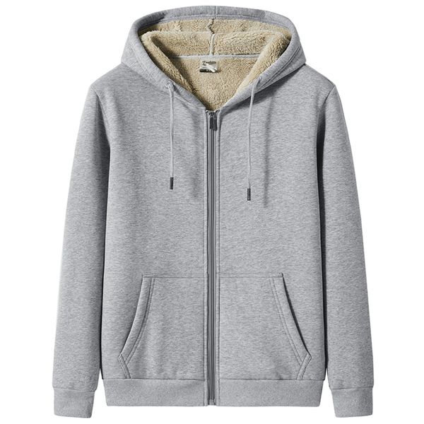 

thick men's hoodie, casual warm zipper jacket, pure cotton, large 7xl and 8xl, winter, new in 2021, Black