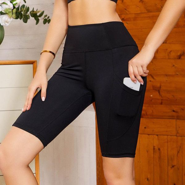 

yoga outfit short women's pocket frosted shorts gym sports tructor clothes