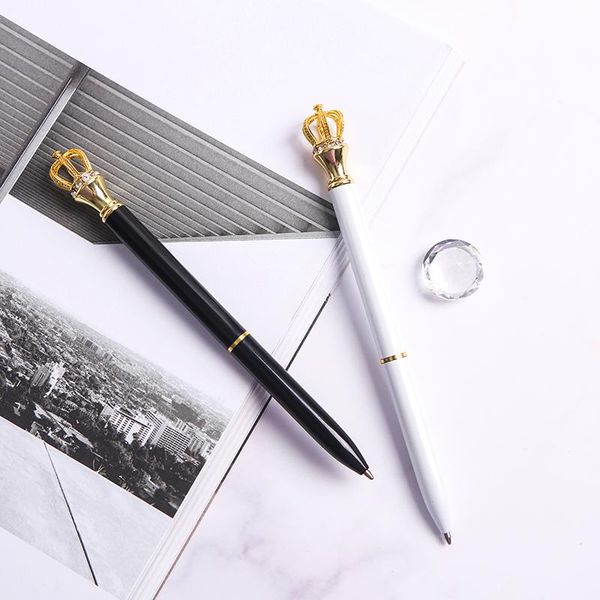 

ballpoint pens crown pen crystal diamond writing tool 0.5mm black refill office supplies student stationery factory wholesale diy, Blue;orange