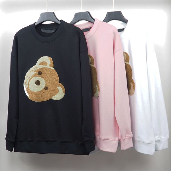 

2021 fashion mens hoodie broken bear sweatshirt teddy bear trendy terry explosion sweater style men and women size s-xl, Black