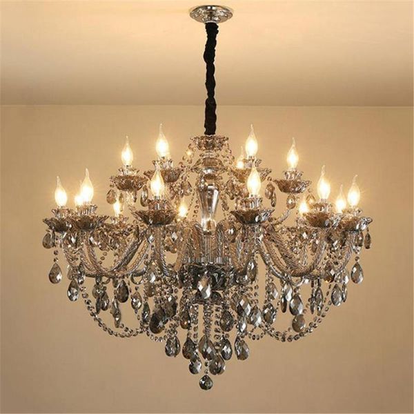 

chandeliers cognac smoke grey chandelier lighting led crystal home living room decorative light lobby dining hang lamp