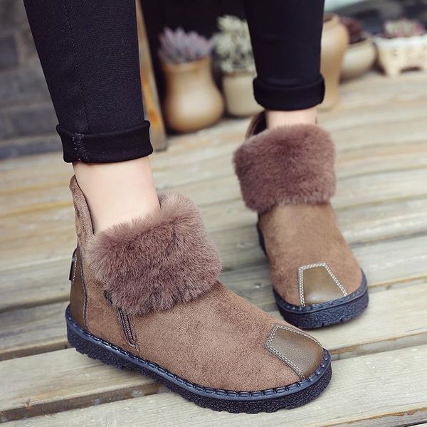 

boots 2021 women natural real fur warm snow fashion for genuine cow leather winter ankle, Black