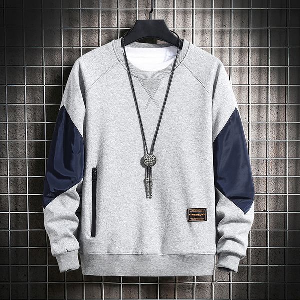 

men's hoodies & sweatshirts sweater men's round neck trend spring and autumn loose head long-sleeved t-shirt, Black