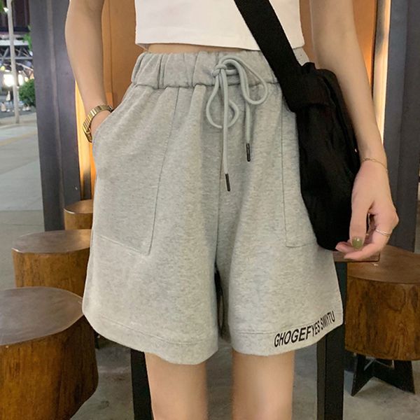 

women's summer new student wide leg loose pants running leisure sports home shorts women, White;black