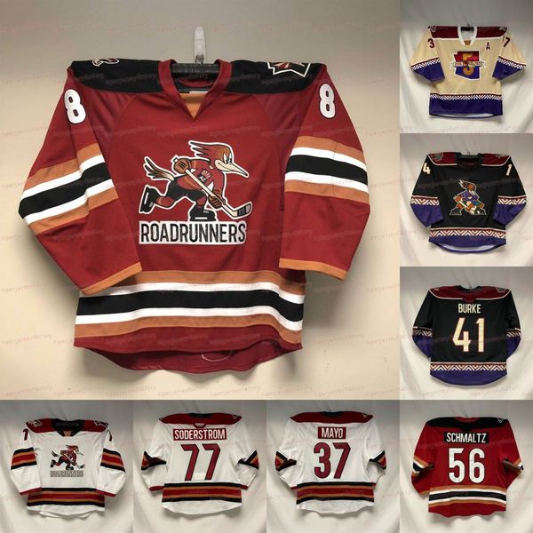 

custom ahl tucson roadrunners jersey quinn wichers josef korenar matt foley cole hults ryan mcgregor matias maccelli cedric lacroix doyle so, Black;red