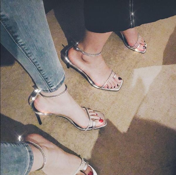 

fashion platform summer high heels sandals ankle strap thin women shoes solid buckle ladies, Black