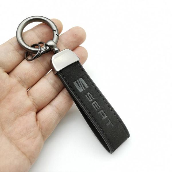 

keychains metal head suede material car logo keychain pendant key holder for seat rings chain auto accessories, Silver