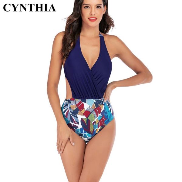 

style women's bikini swimsuit backless one-piece printed springs suit 7-5 suits
