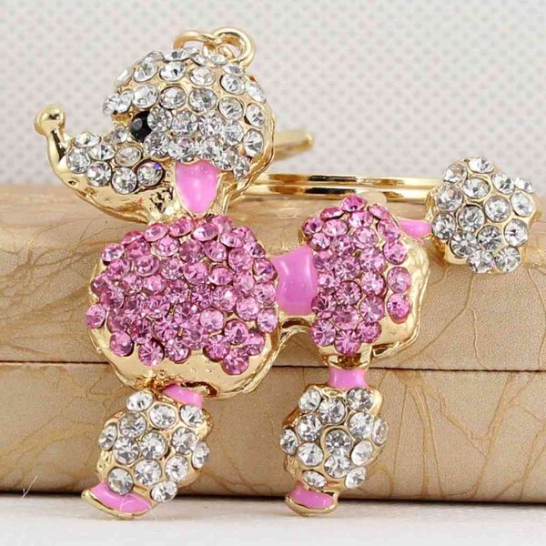 

creative fashion korean version metal vip keychain diamond inlaid dog car pendant women's bag keyring gift, Slivery;golden