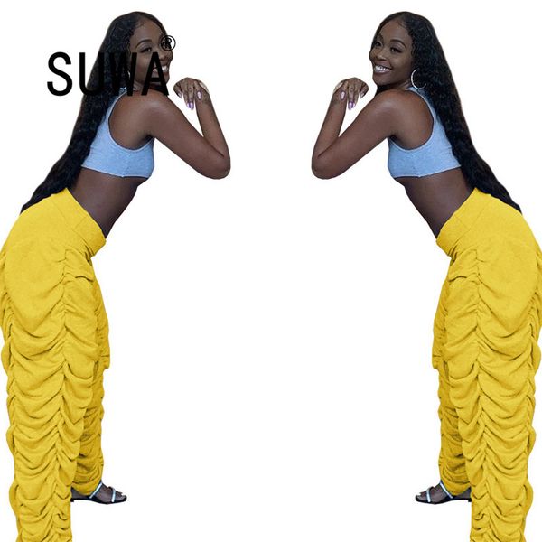 

cool girl trendy chic party club harem pants high waisted trousers for women k-pop style stacked legging fashion clothes 210525, Black;white