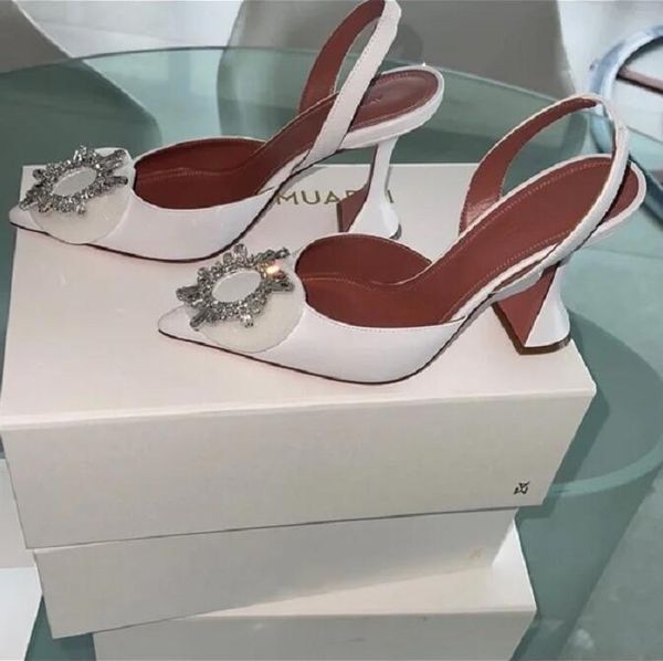 

amina muaddi shoes begum embellished slingback pumps white leather wedding, Black