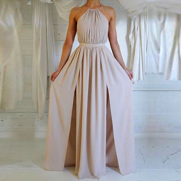 

paris girl women off shoulder chiffon white dress summer red beach boho maxi long elegant bridesmaid split party es 210524, Black;gray