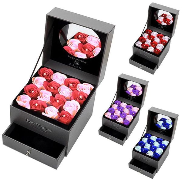 

gift wrap artificial rose flowers necklace wedding birthday square anniversary, wedding, box