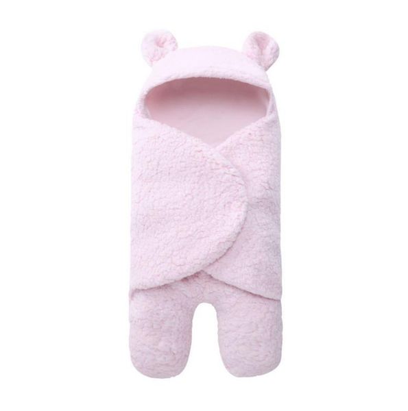 

baby infant born fluffy fleece sleeping bag boys girls solid winter wrap swaddle cute bags blanket 0-1y jumpsuits, Blue