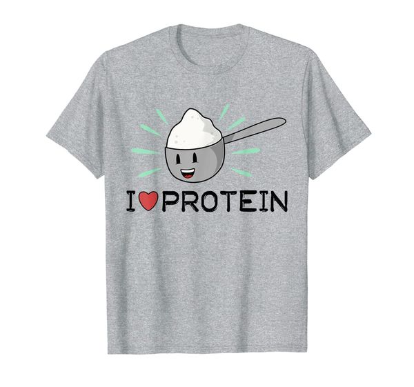 

i love protein scoop gym goer t-shirt, White;black