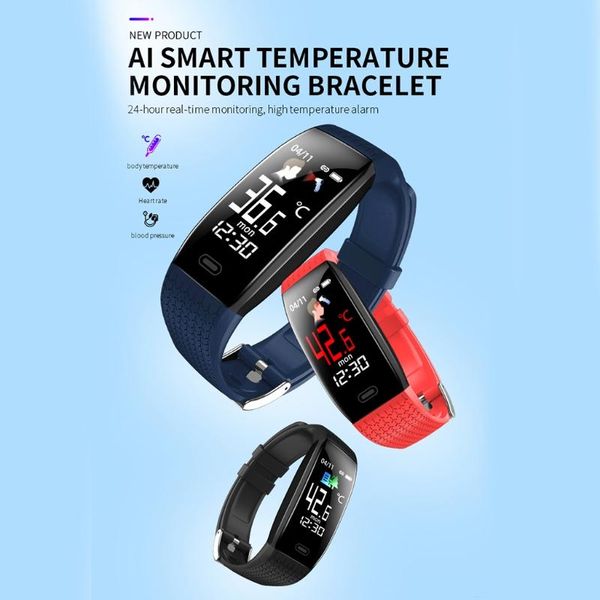 

smart wristbands t5 watch temperature heart rate monitor fitness traker bracelet