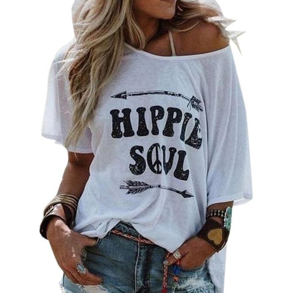 

vicabo loose casual summer womens t shirt fashion plus size letter girls, White