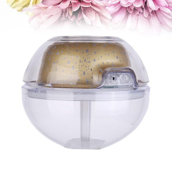 

candle holders 500ml air humidifier transparent usb mist maker with projection function crystal night light (silver)