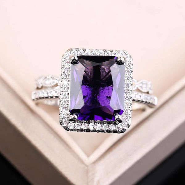 

wedding rings fashion zircon inlaid crystal ring set couple for women engagement luxury jewelry female band gift, Slivery;golden