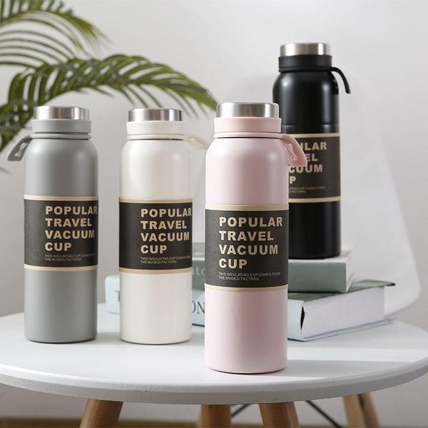 

water bottles student portable simple vacuum flask fashion creative men and women sports art personality stainless steel cup