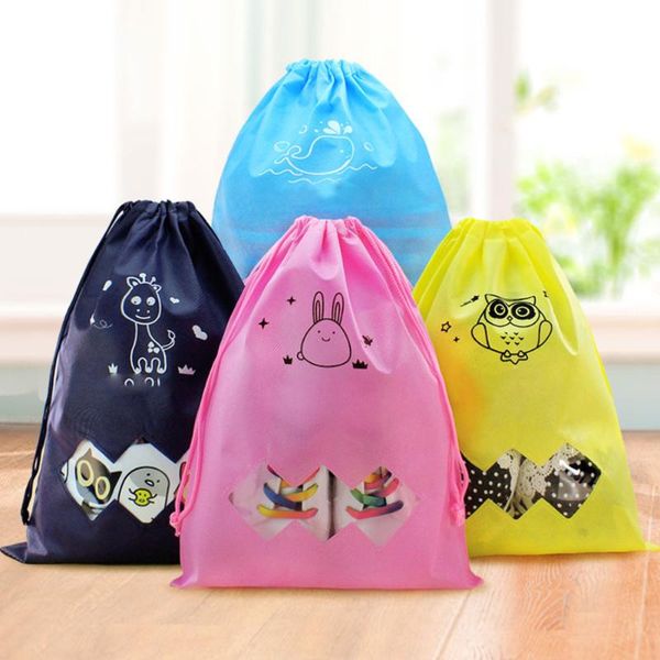 

toiletry kits cartoon travel drawstring pouch storage shoes organizer bags cute portable dustproof cover pocket useful accessories