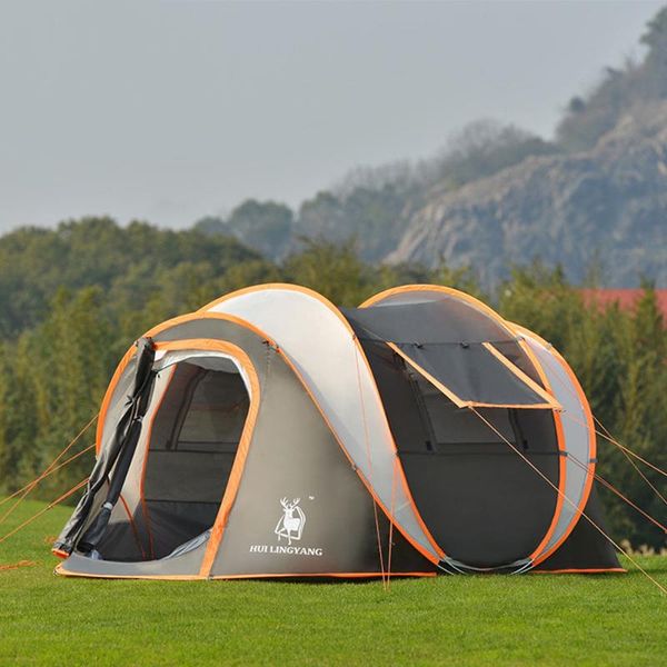 

3-4 people automatic tent windproof rainproof camping outdoor double layer mesh skylight design durable tents and shelters