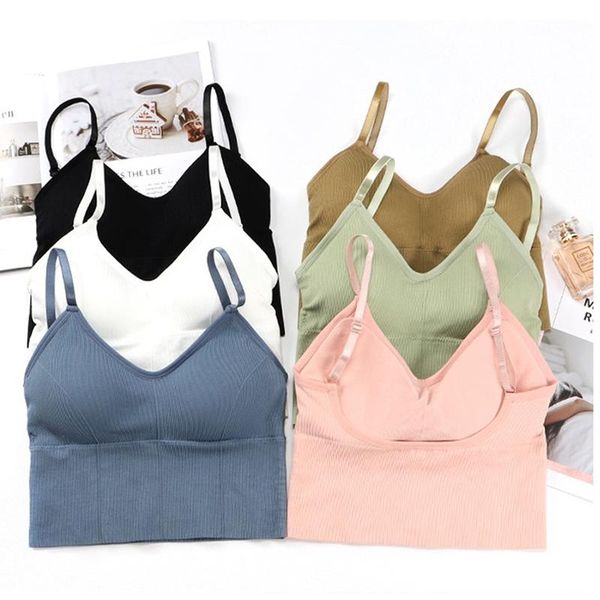 

camisoles & tanks sports bra women push up underwear seamless dry solid breathable running sport crop bras girl gym back beauty top, Black;white