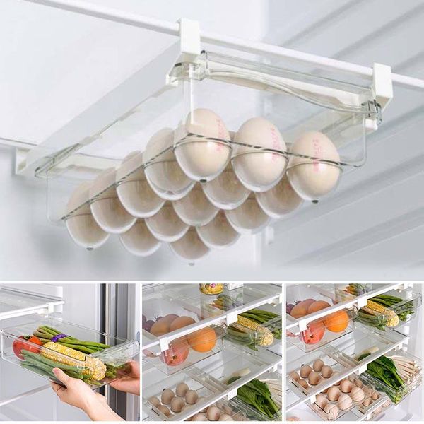 

storage bottles & jars refrigerator organizer bins with handle pull-out fridge drawer y pullable box jw
