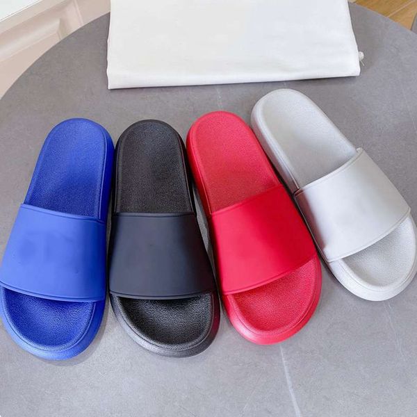 

fashion designer summer slippers for man and woman open toe solid color casual women slides beach shoes size 35-46 with box, Black