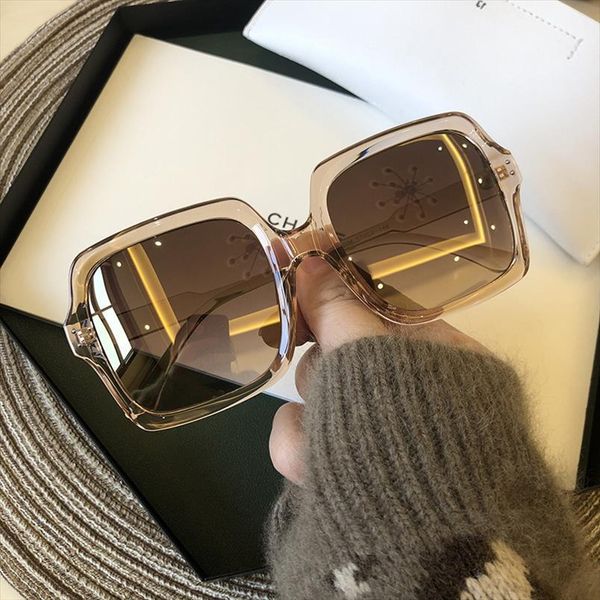 

fashion square sunglasses women brand designer retro sun glasses female big frame gradient mirror vintage oculos de sol, White;black