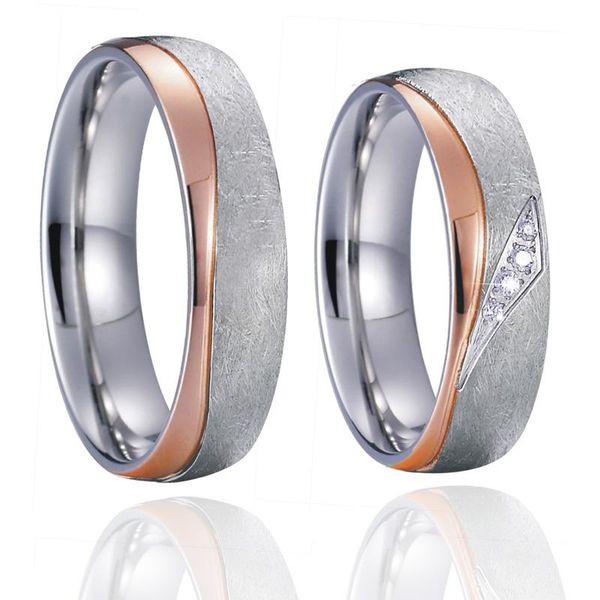 

wedding rings band couple for men and women alliance anniversary valentine gift handmade promise titanium jewelry, Slivery;golden