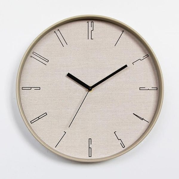 

wall clocks simple style mute clock nordic modern living room bedroom decoration 12-inch silent watch round japanese hanging