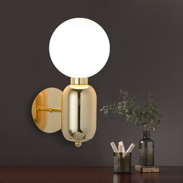 

wall lamp modern led light glass ball bedside aisle living room home deco monkey