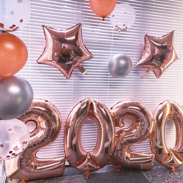 

balloon happy year number aluminum foil merry christmas 2021 year's eve party decoration