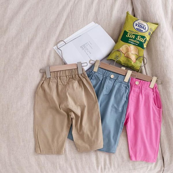 

trousers 2021 summer arrival girls fashion pants kids fifth trosuers, Blue