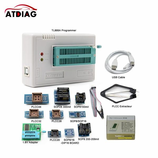 

original minipro tl866ii plus usb universal bios nand flash 24 93 25 mcu programmer+12 ic adapters diagnostic tools