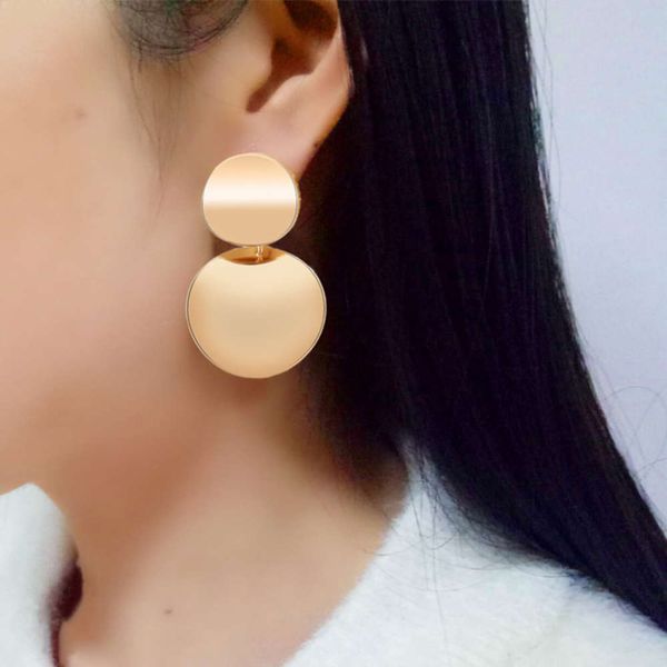

exaggeration jewelry alloy simple round earrings women's fashion, Black